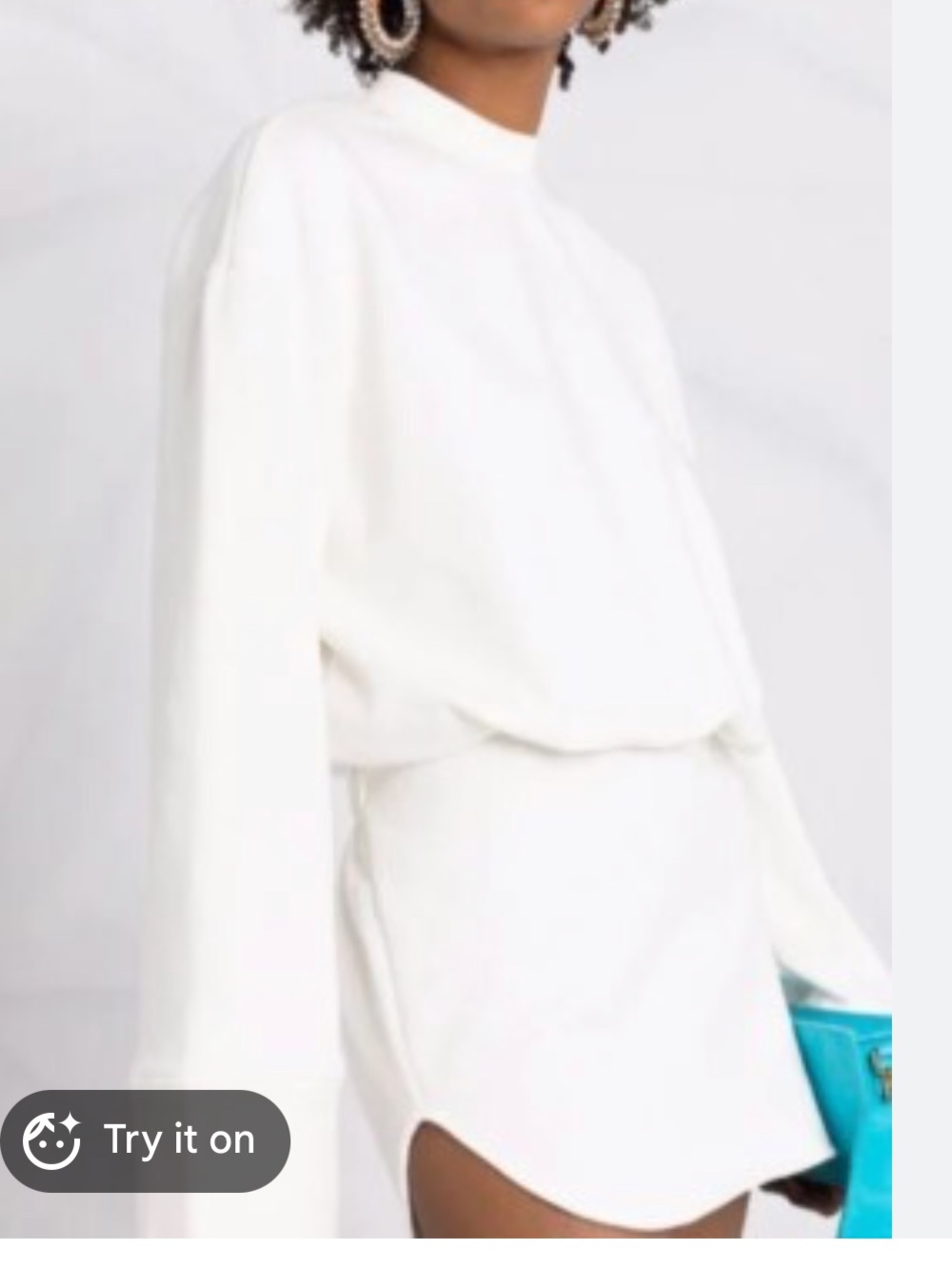 The Attico White Long-Sleeve Mini Dress